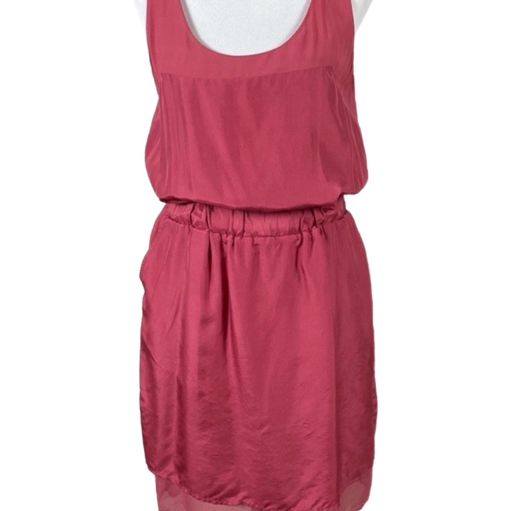 Banana Republic Women’s 8 Hot Pink Silk Sleeveless Formal Dress Elastic Waist